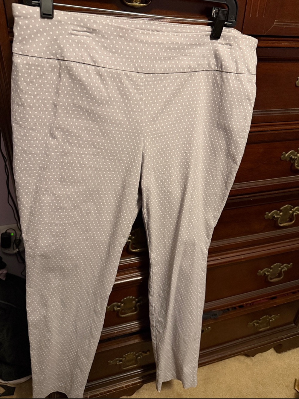Van Heusen Light Lavender Polka Dot Cropped Pants